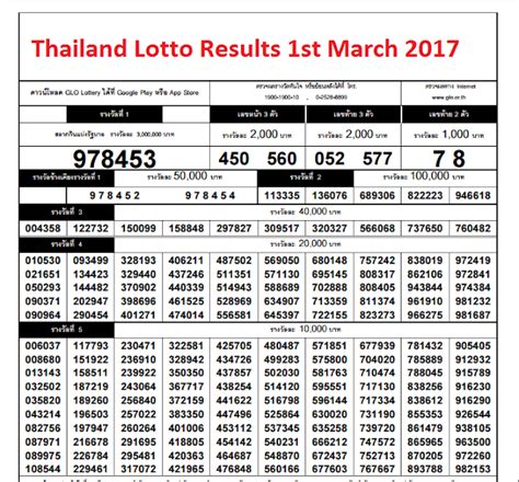 thai lottery results
